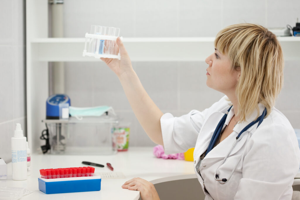 female doctor with test tube